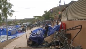 Videos muestran fuertes ráfagas de viento que provocaron destrucción en las fondas de Vicuña: Municipio canceló el evento