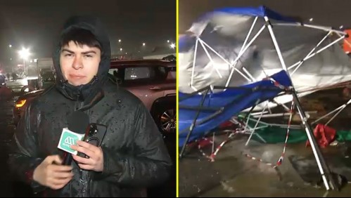 Lluvias y fuerte viento golpean fondas en Hualpén: Locatarios tuvieron que retirar sus puestos