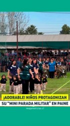 Niños se vuelven virales tras realizar su propia "Mini Parada Militar 2026" en Paine