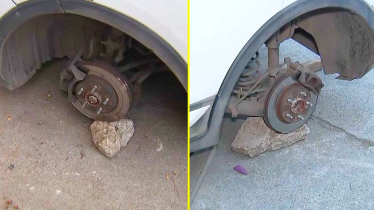 Robo en Puente Alto: Vehículo amaneció sin sus cuatro neumáticos y apoyado sobre piedras