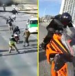 Un motociclista de 22 años fue detenido este martes tras evadir una fiscalización vehicular que se realizaba en la comuna de La Reina y atropellar a un inspector municipal al momento de huir.