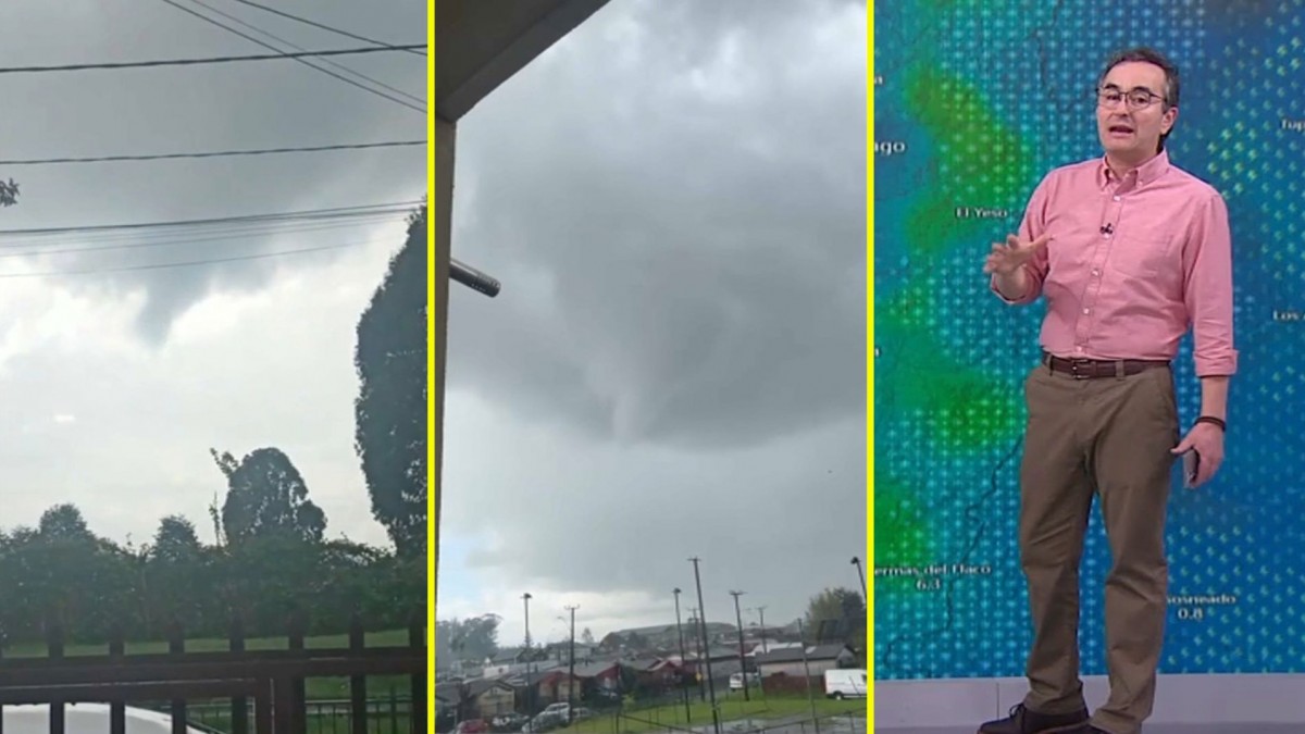 Comunidad Megatiempo reporta "nube embudo" y granizos en Osorno: Advierten nuevas formaciones tornádicas