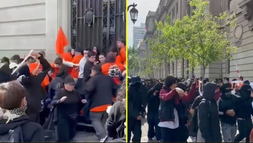 'Nos atacaron con palos, vidrios, piedras y nos rociaron con bencina': Agreden a estudiantes de UC en marcha convocada por Confech