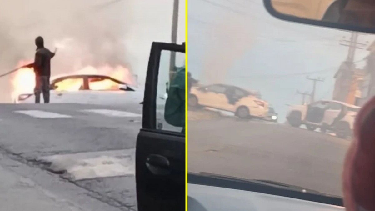 Gran operativo policial en Valparaíso: Delincuentes armados roban supermercado e incendian vehículo para facilitar su huida