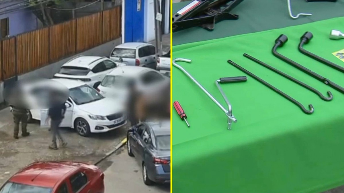 Cae banda que robaba neumáticos en la RM: Dos detenidos fueron sorprendidos con herramientas y vehículo robado