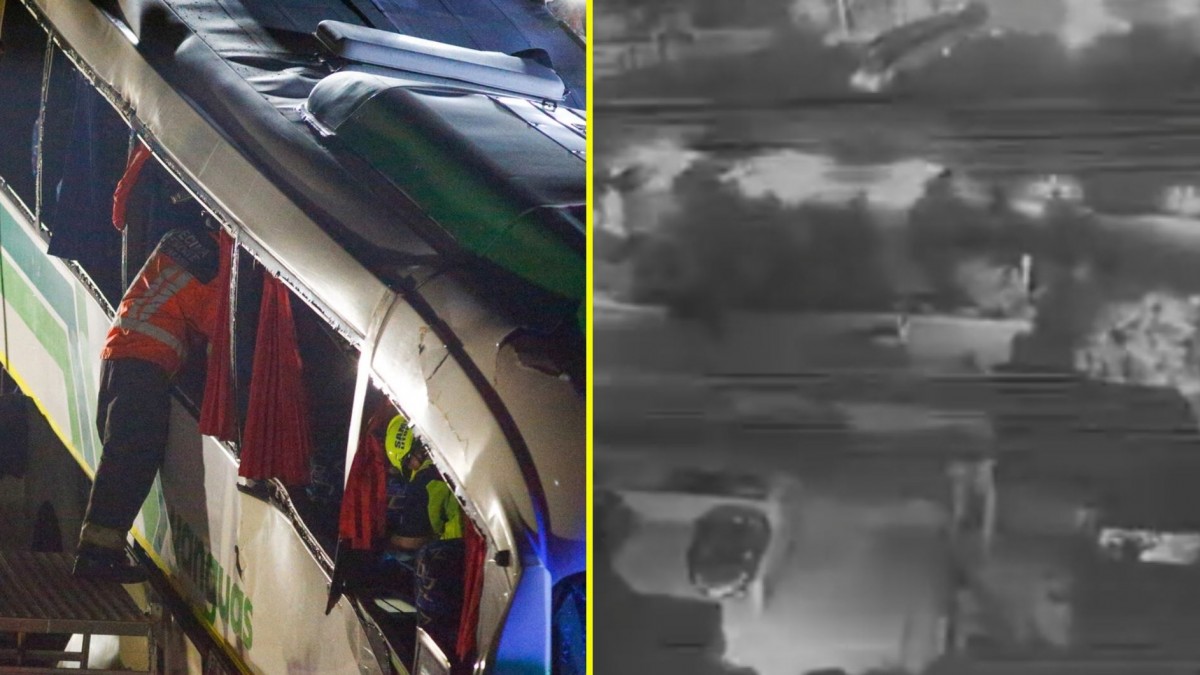 Video muestra el momento exacto en que bus que transportaba a la Orquesta de Cámara desbarranca en Valparaíso