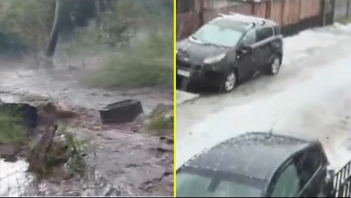 Lluvias y granizos provocan repentina inundación en Curacautín: 'Esos 45 minutos fueron de terror'
