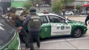 Frustrado asalto a banco a un costado de Mega deja cinco detenidos: Carabineros desarrolló gran operativo policial
