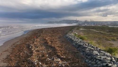 Un refrigerador, neumáticos y toneladas de basura: Así quedó la playa de Llolleo tras las lluvias