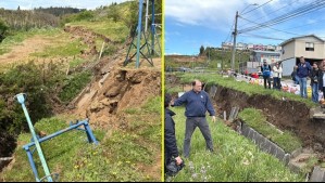 Creció metros en solo días: Socavón obliga a evacuar viviendas en la Villa El Mirador en Arauco