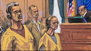 Retrato de Nicolás Maduro y Cilia Flores ante la justicia de EEUU.