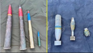Hallan siete elementos explosivos en chatarrería, en la imagen se ven algunos de los elementos incautados.