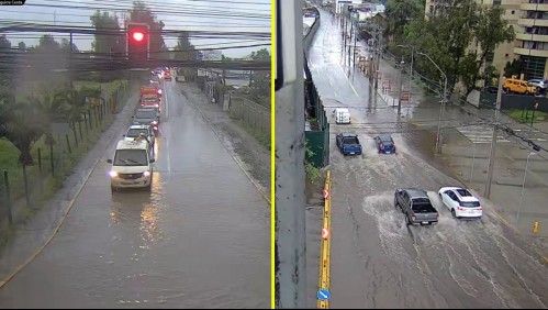 Calles anegadas en Santiago.