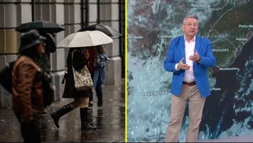 Lluvias en Santiago y meteorólogo de Megatiempo Jaime Leyton.