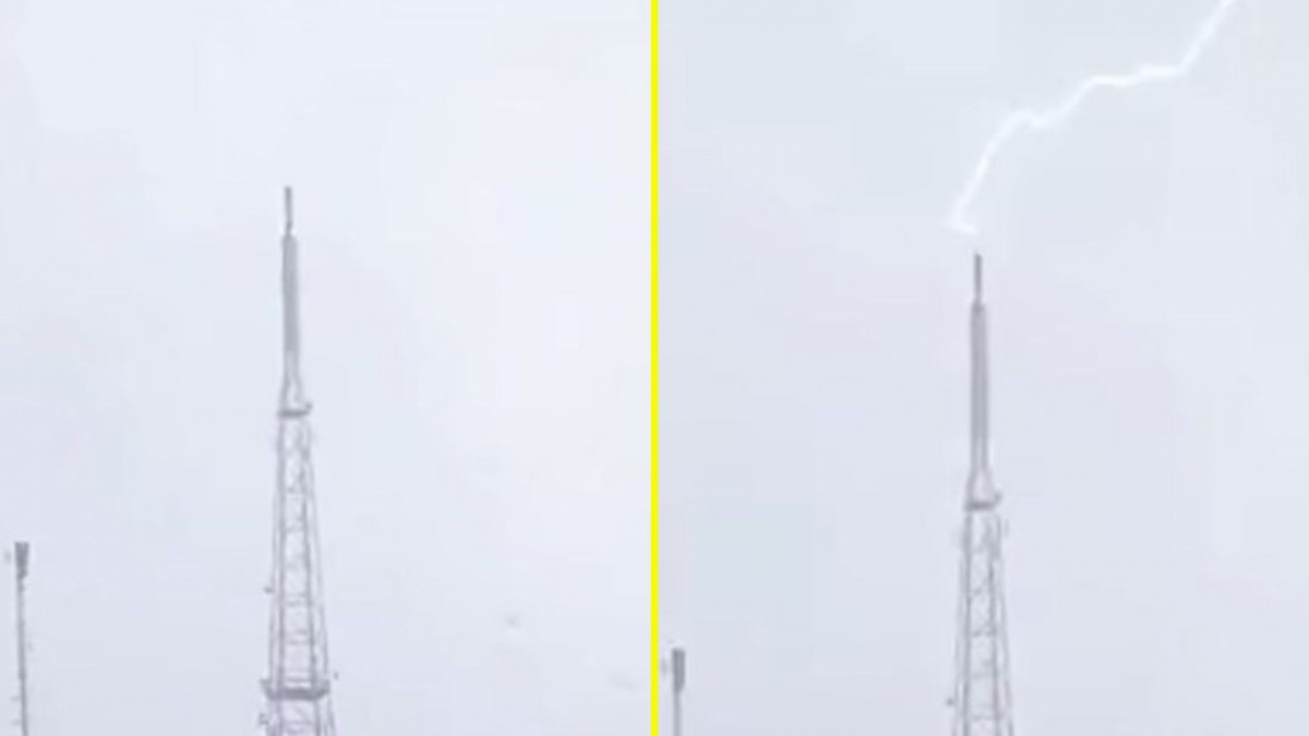 Video muestra el momento exacto en que un rayo impactó contra una antena en Viña del Mar