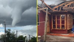 Nube embudo sorprende en el Maule: Reportan daños en el techo y la fachada de una vivienda en Retiro