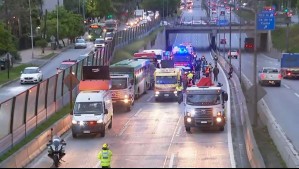 Grave colisión múltiple en la Ruta 5 a la altura de Renca deja nueve lesionados: Bomberos trabaja en el lugar