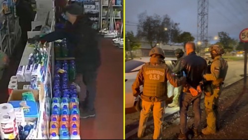 La imagen muestra cómo el hombre realizaba cambios de máquinas para quedarse con la recaudación de locales comerciales en la Región Metropolitana.