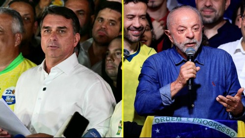 Flávio Bolsonaro y Lula.