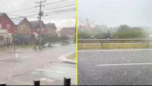Videos muestran intensa caída de lluvia y granizos en Talca