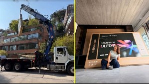Naya Fácil necesito una grúa pluma para subir televisor de 116 pulgadas a su penthouse: 'Sólo 6 personas la tienen'
