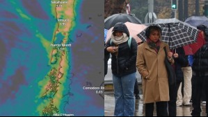 Jueves lluvioso y fuerte viento en nueve regiones: Sigue activo el primer sistema frontal del ciclón extratropical