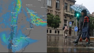 Domingo lluvioso para todas estas ciudades de 13 regiones: En Santiago lloverá con viento de hasta 50 Km/h