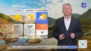 Pronóstico del tiempo para este lunes 12 de agosto