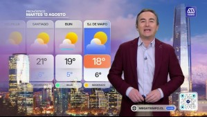 Pronóstico del tiempo para este martes 13 de agosto