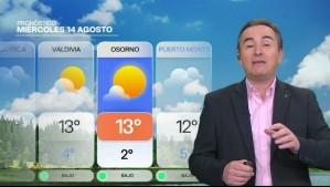 Pronóstico del tiempo para este miércoles 14 de agosto