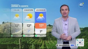 Pronóstico del tiempo para este viernes 16 de agosto