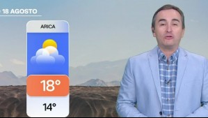 Pronóstico del tiempo para este domingo 18 de agosto