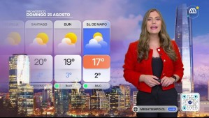 Pronóstico del tiempo para este domingo 25 de agosto