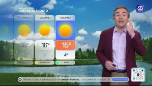Pronóstico del tiempo para este jueves 29 de agosto