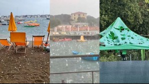 Granizo en la playa: Videos de granizadas consecutivas en Italia