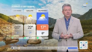 Pronóstico del tiempo para este domingo 1 de septiembre