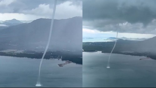'Es como un cordón umbilical': Tromba marina sorprende a pasajeros en pleno vuelo en Tailandia