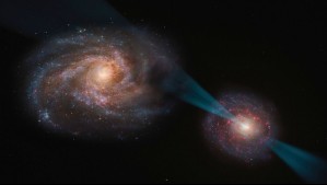 'Perfora a su oponente con una lanza de radiación': Descubren dos galaxias en medio de una 'justa cósmica' milenaria 'Perfora a su oponente con una lanza de radiación': Descubren dos galaxias en medio de una 'justa cósmica' milenaria
