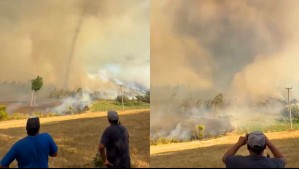 El impactante remolino de fuego captado en video: Reportan más de 7.000 damnificados por los incendios forestales
