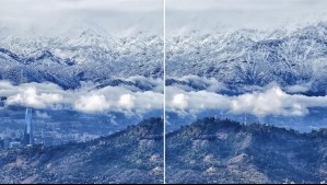 Primera nevada imponente del año en la Región Metropolitana: Fotógrafo capta con su dron estas espectaculares imágenes