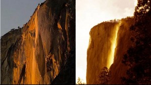 Video de la increíble 'catarata de fuego': El fenómeno natural que atrae a cientos de turistas y 'solo dura un instante'
