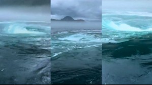 'Toneladas de agua que chocan': Captan en video el impresionante remolino de agua conocido como el 'agujero del diablo'