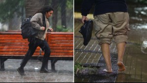Fotos de granizo y lluvia en Santiago.
